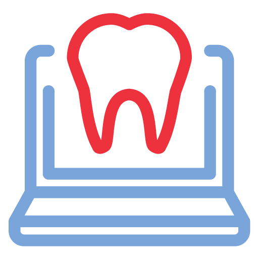 Icona - PRONTO FAS Icona di un dente che esce fuori dal monitor di un portatile